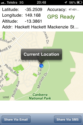 Location of the car park