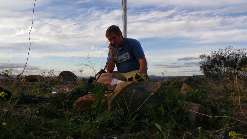 Andrew VK1DA operating radio on Tuggeranong Hill