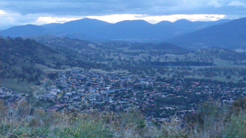 view of the suburbs south west of Tuggernong Hill